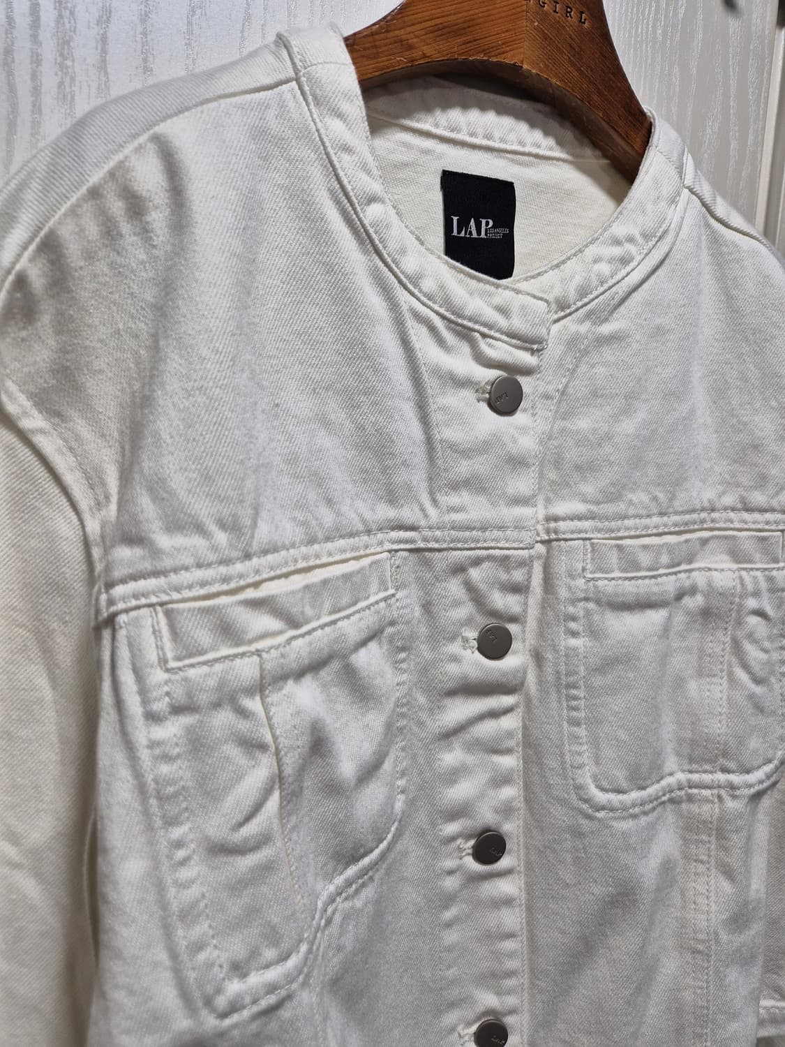 (타임세일)(새상품)LAP 숏 데님 자켓 아이보리 상품이미지6
