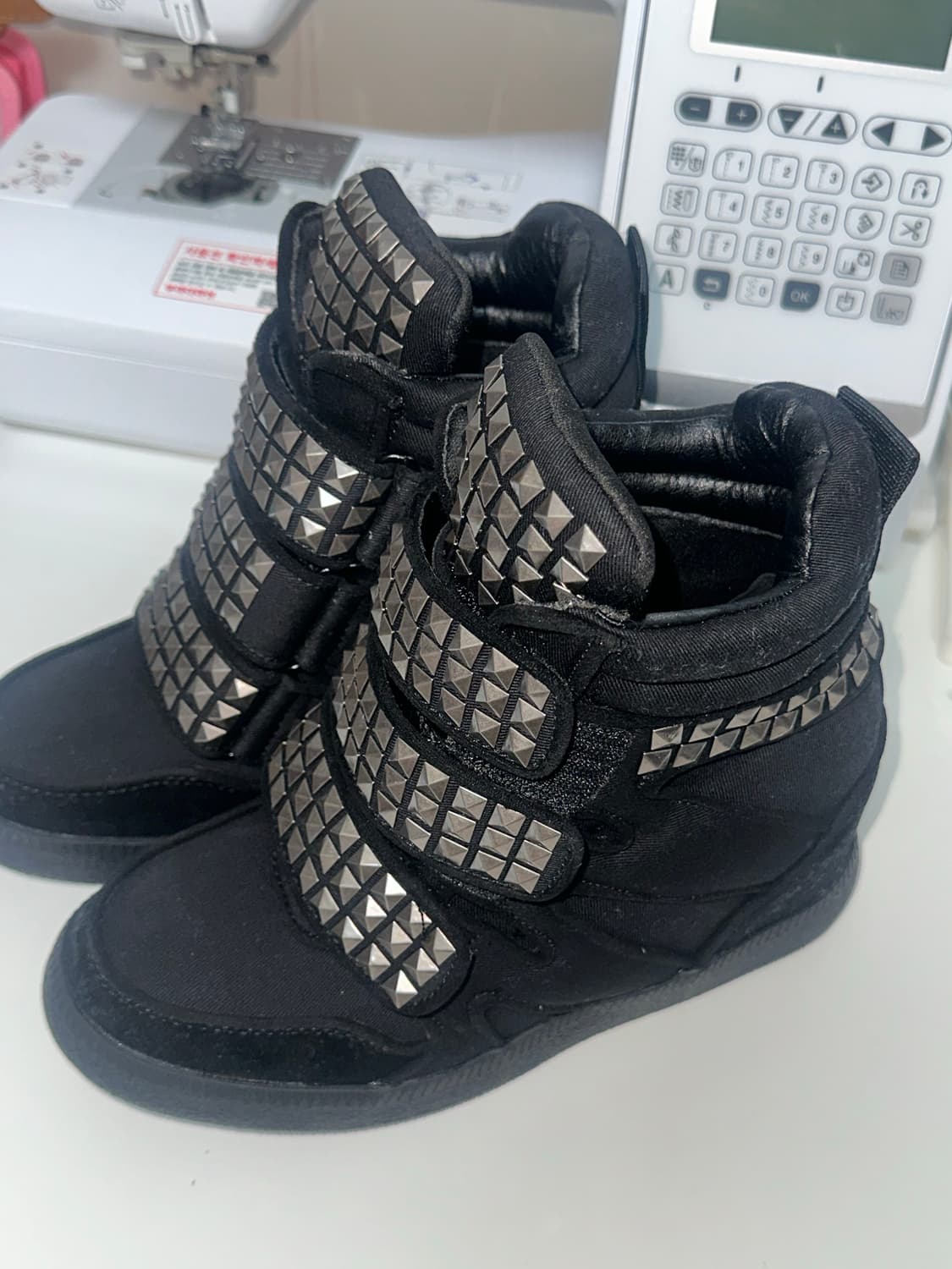 돌스킬 웨지 스니커즈 스터드 플랫폼 통굽 운동화 갸루 y2k 상품이미지4