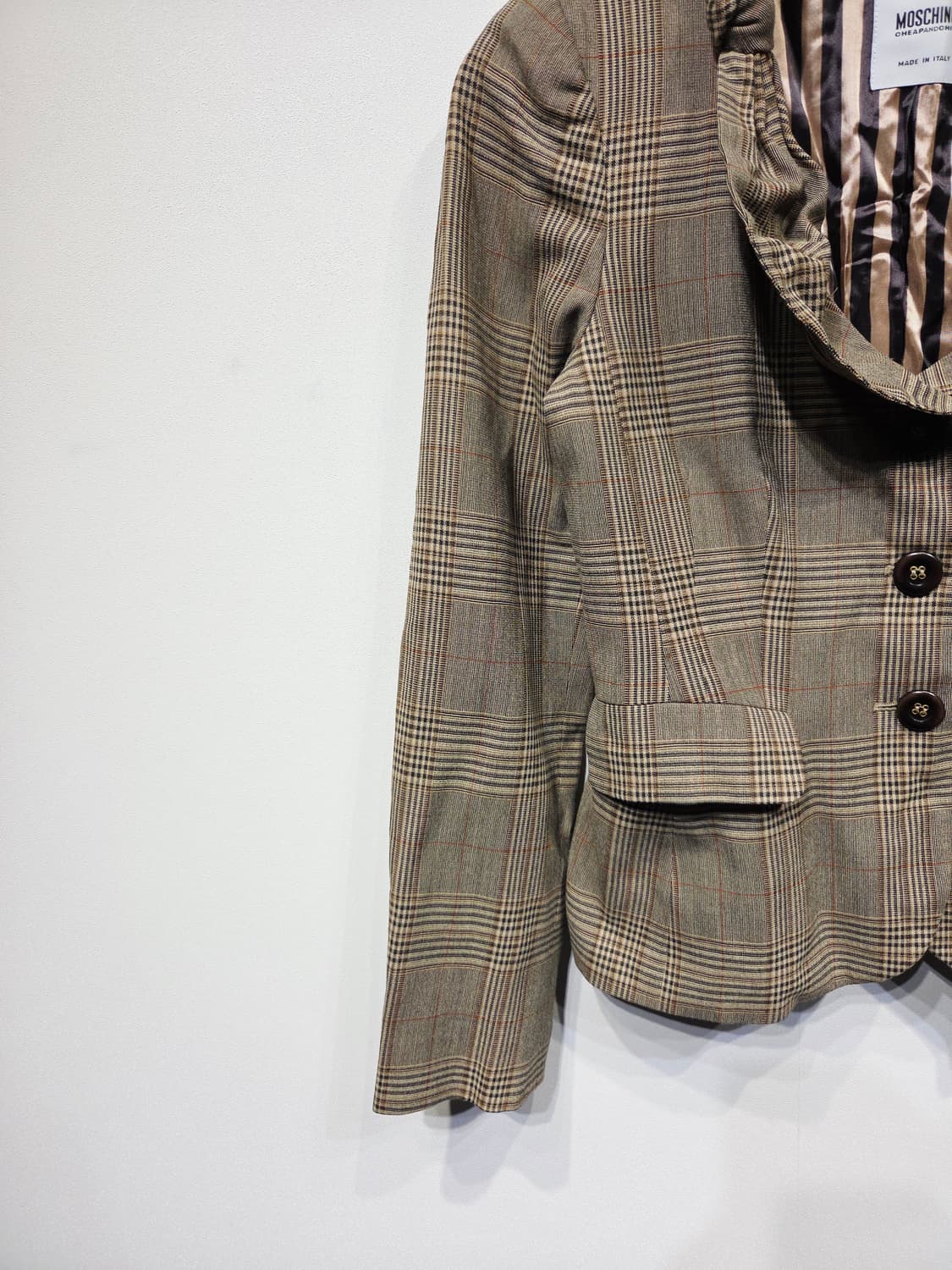 MOSCHINO 모스키노 칩앤시크 꼬임 넥 체크 자켓 상품이미지4