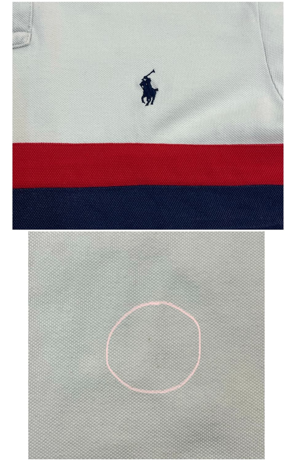 폴로 랄프로렌 배색 반팔 카라티 화이트 M #csz3898 상품이미지5
