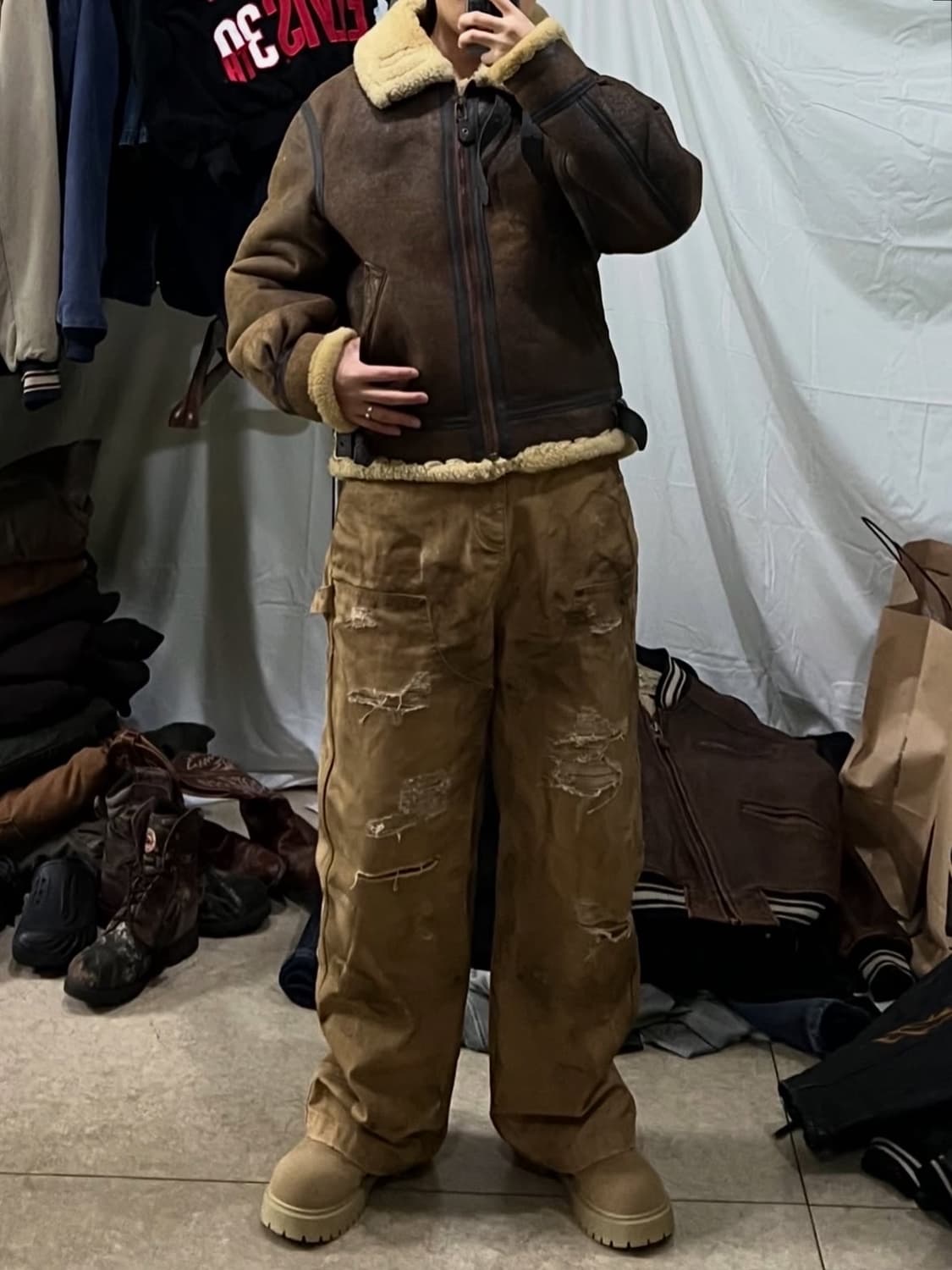 아비렉스 B-3 무스탕 가죽자켓 상품이미지5