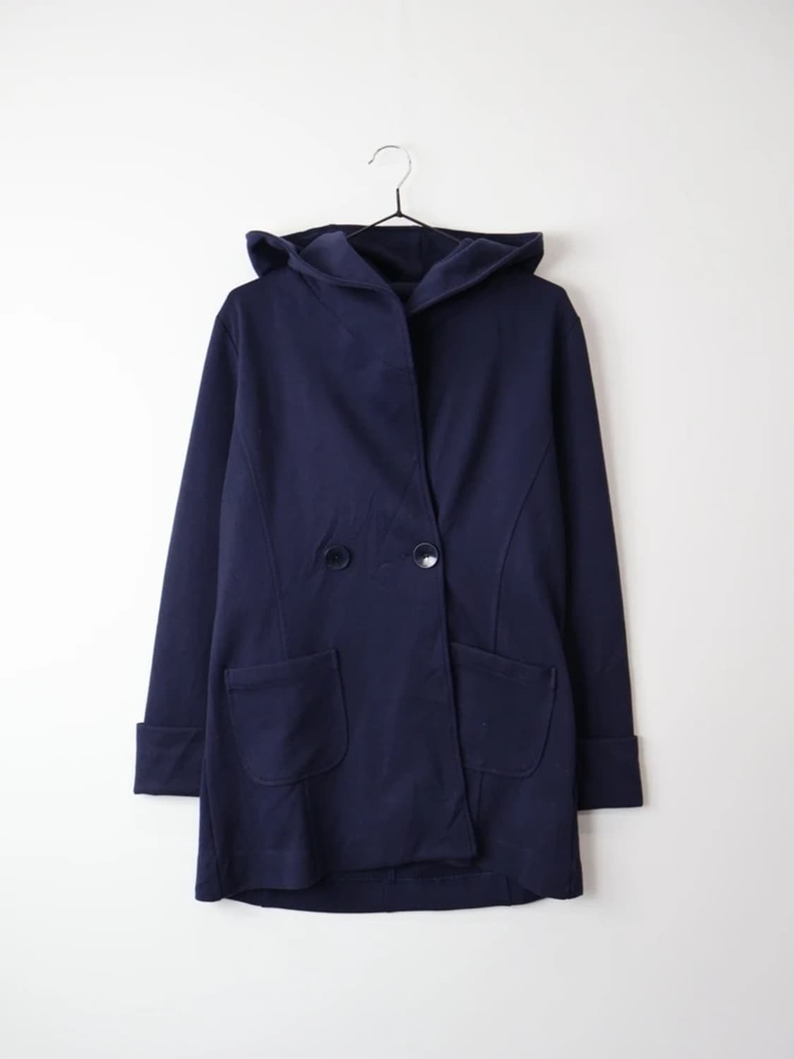 Lune Moire Navy Hood Coat 상품이미지4