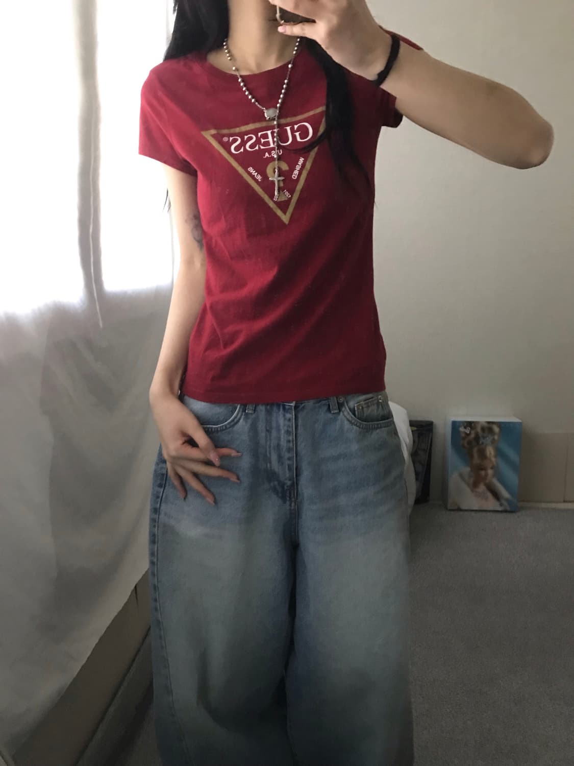 게스 딱붙핏 반팔티셔츠 상품이미지4