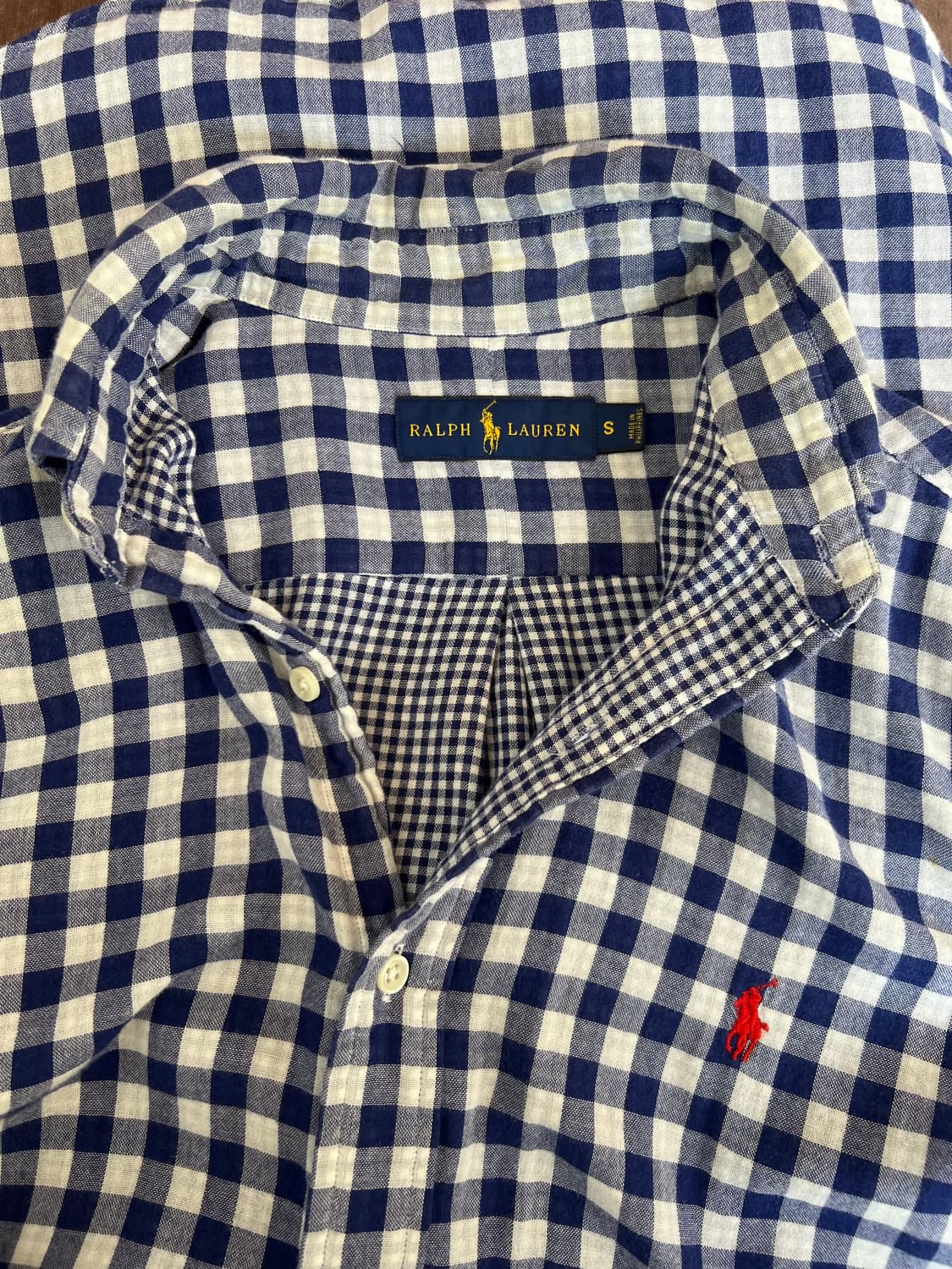 폴로랄프로렌 네이비체크 코튼긴팔셔츠 상품이미지3