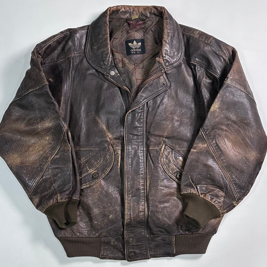 80s 아디다스 가죽 봄버 자켓 상품이미지1