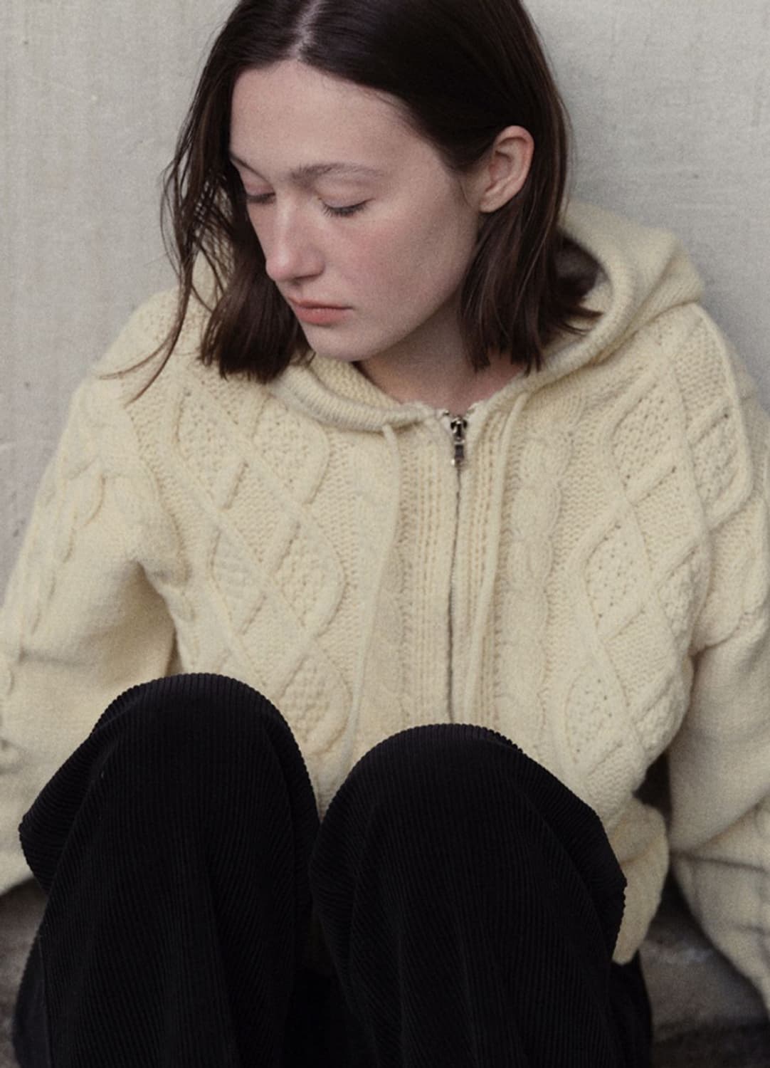 [르닐] PICCO KNITTED HOODIE - BUTTER 상품이미지5