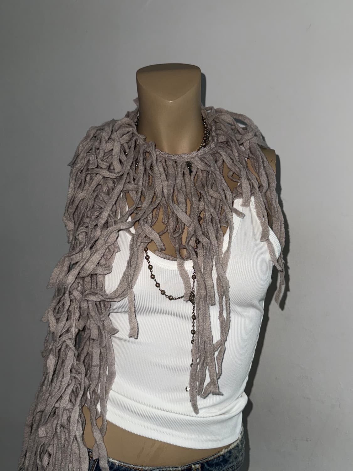 애쉬 그런지 프린지 머플러 상품이미지2