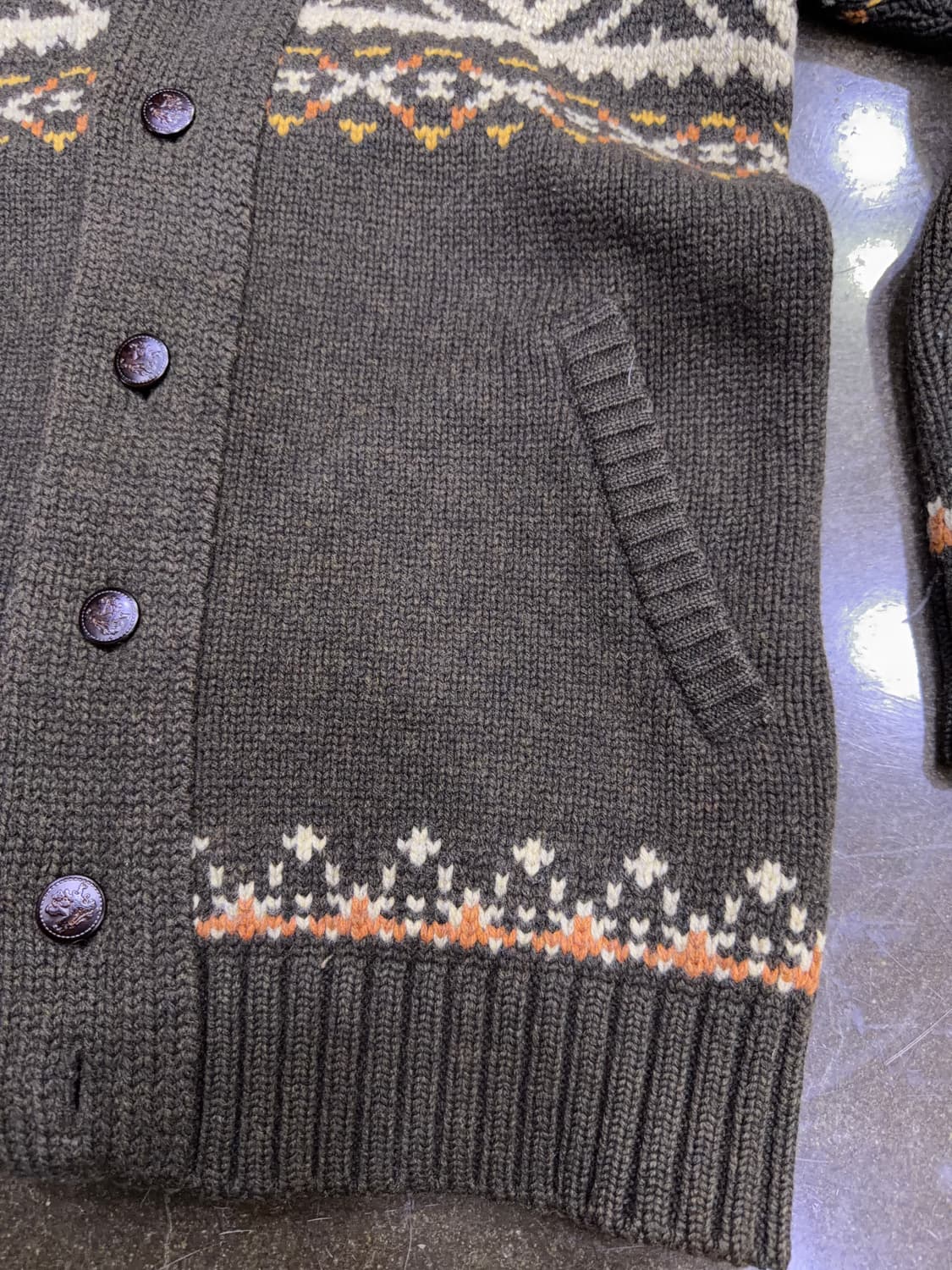 빈폴 숄카라 아즈텍 패턴 니트 헤비 울 가디건 100 상품이미지4