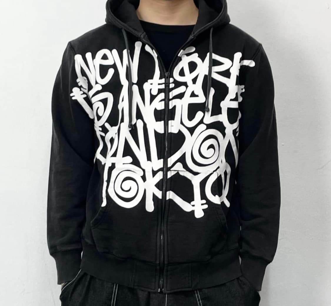 스투시 월드투어로고 후드 L 상품이미지4