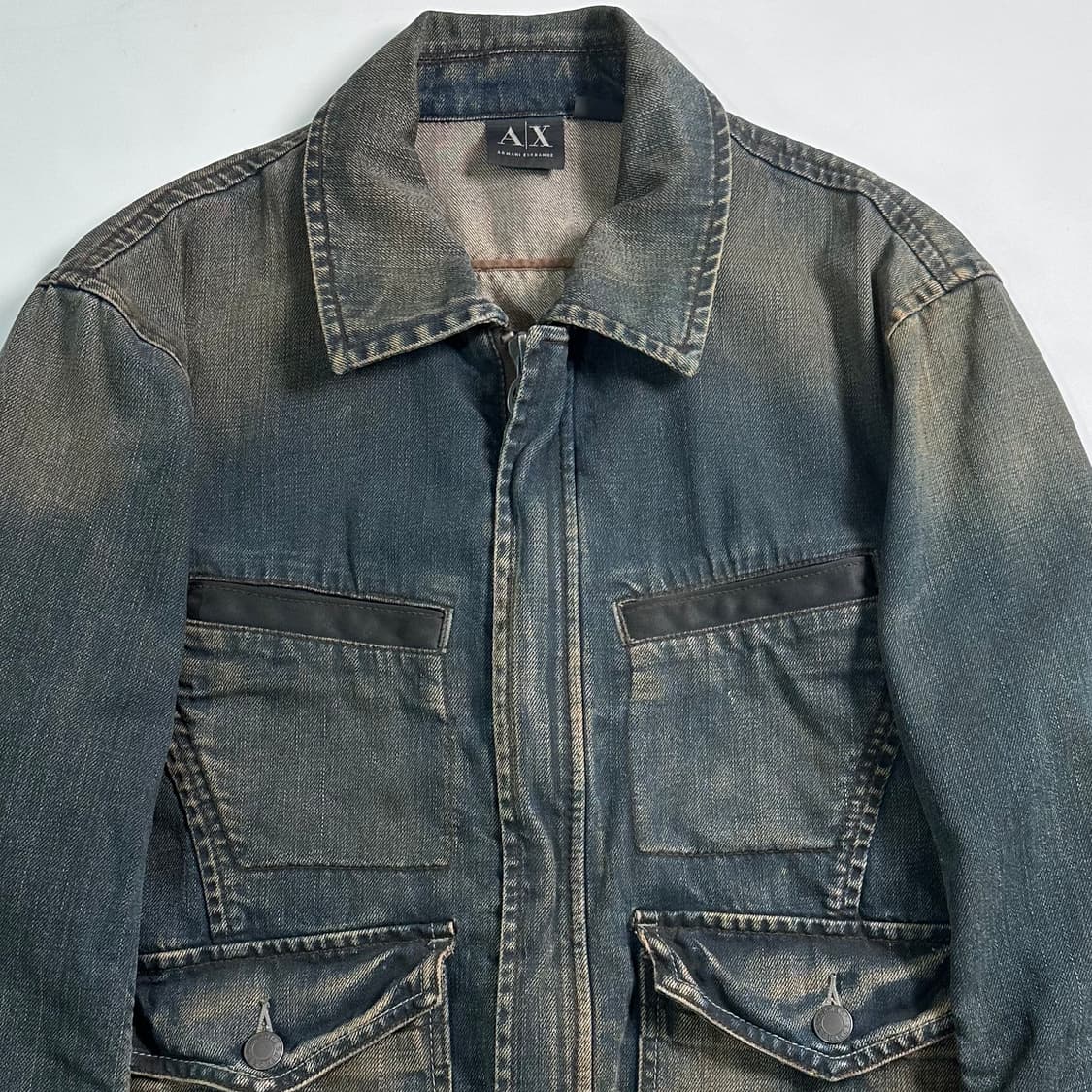 알마니 익스체인지 워시드 데님 자켓 상품이미지2