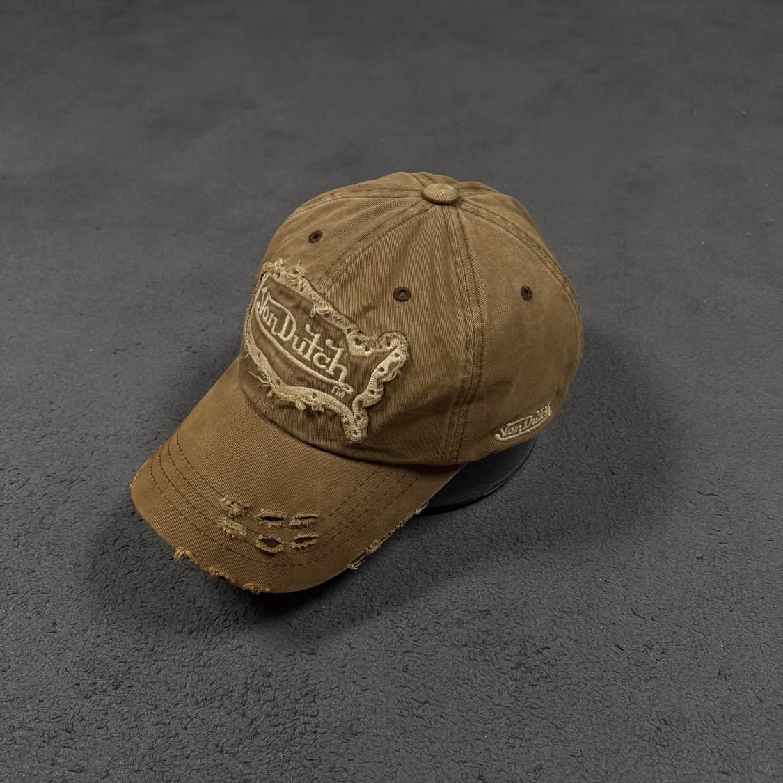 VonDutch 본더치 빈티지 데미지 브라운 볼캡 상품이미지1