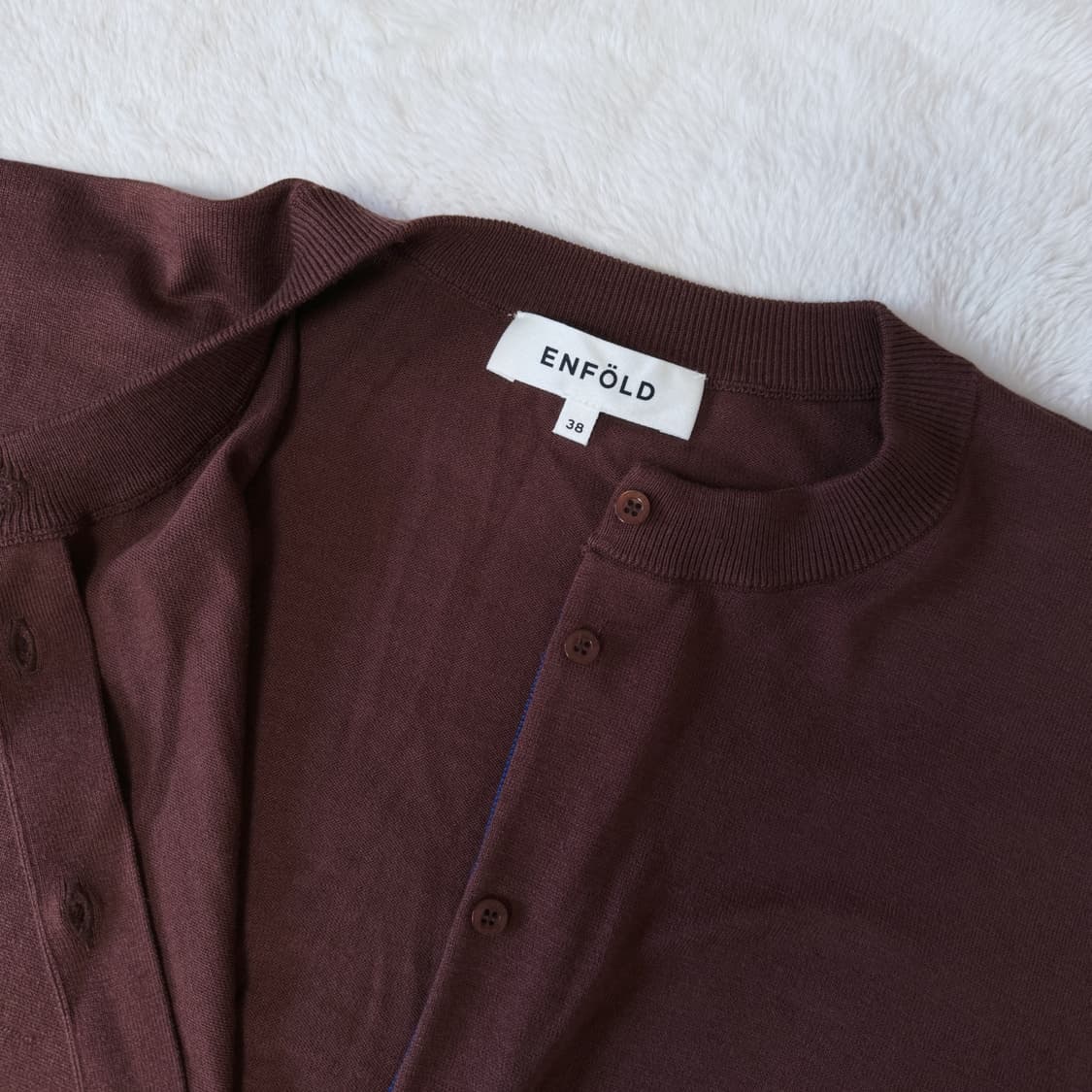 Enfold 엔폴드 초코 블루 실크 코튼 가디건 상품이미지4