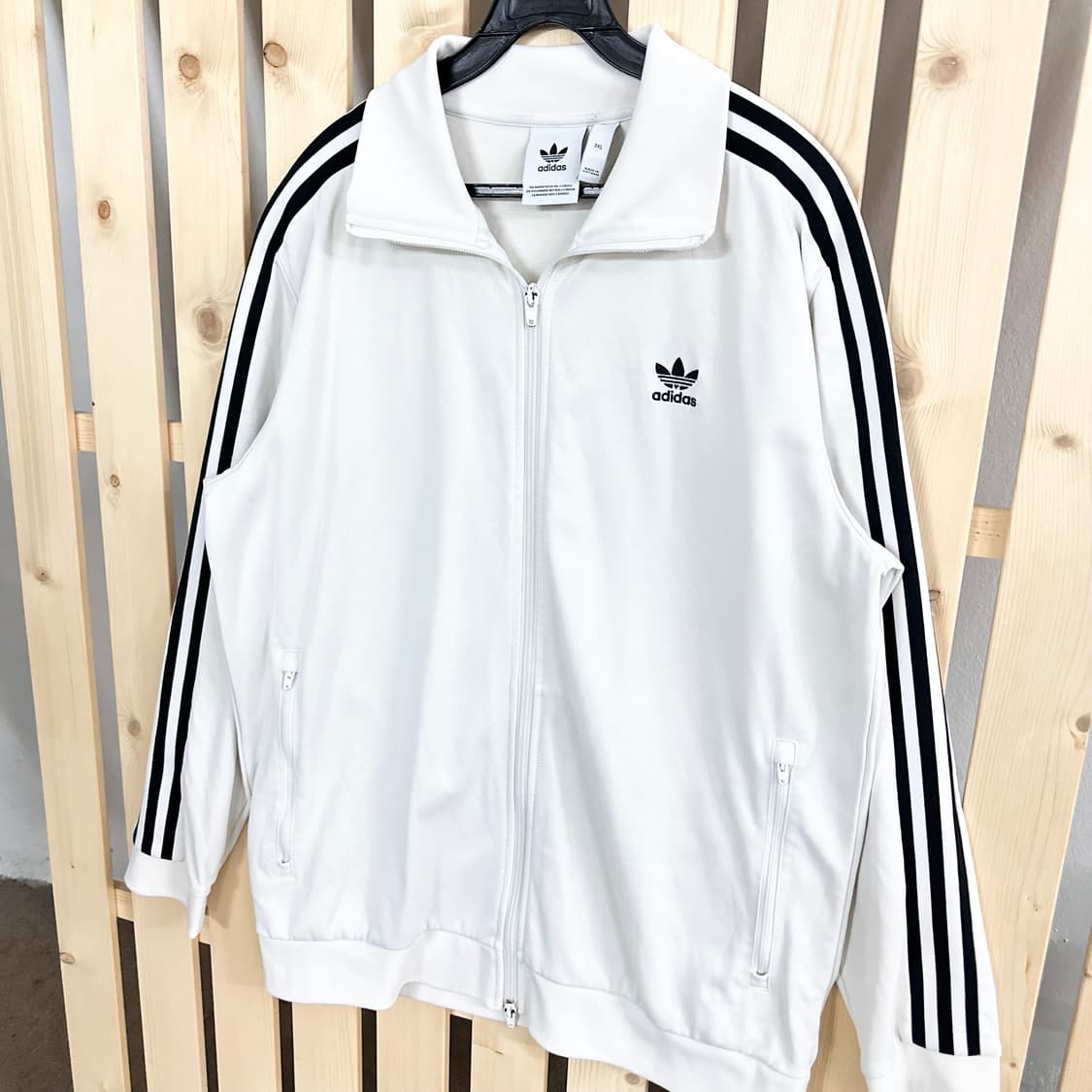 (XL) 아디다스 파이어버드 화이트 블랙라인 투웨이 져지 트랙탑 상품이미지2