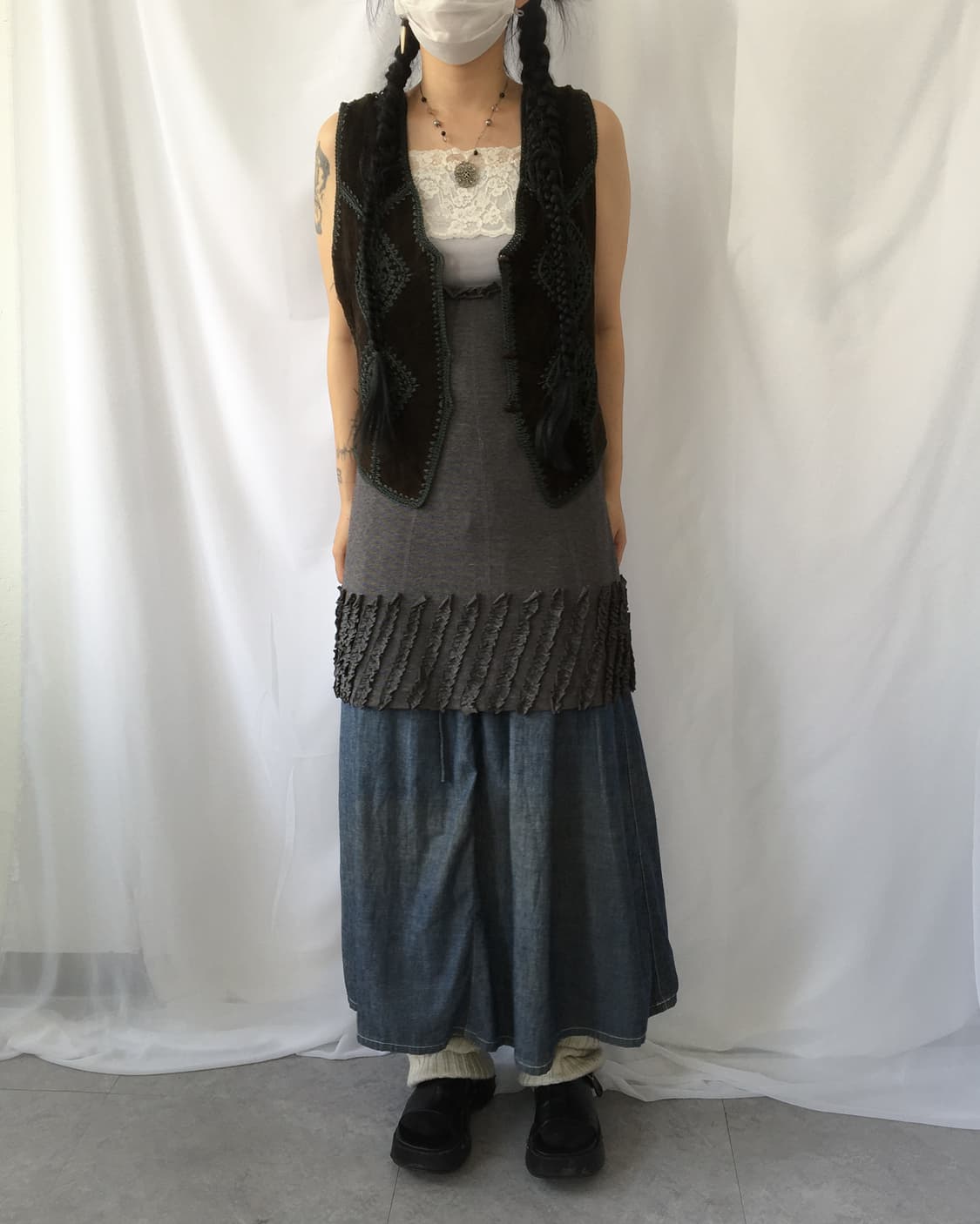 Stitch point suede vest 상품이미지5