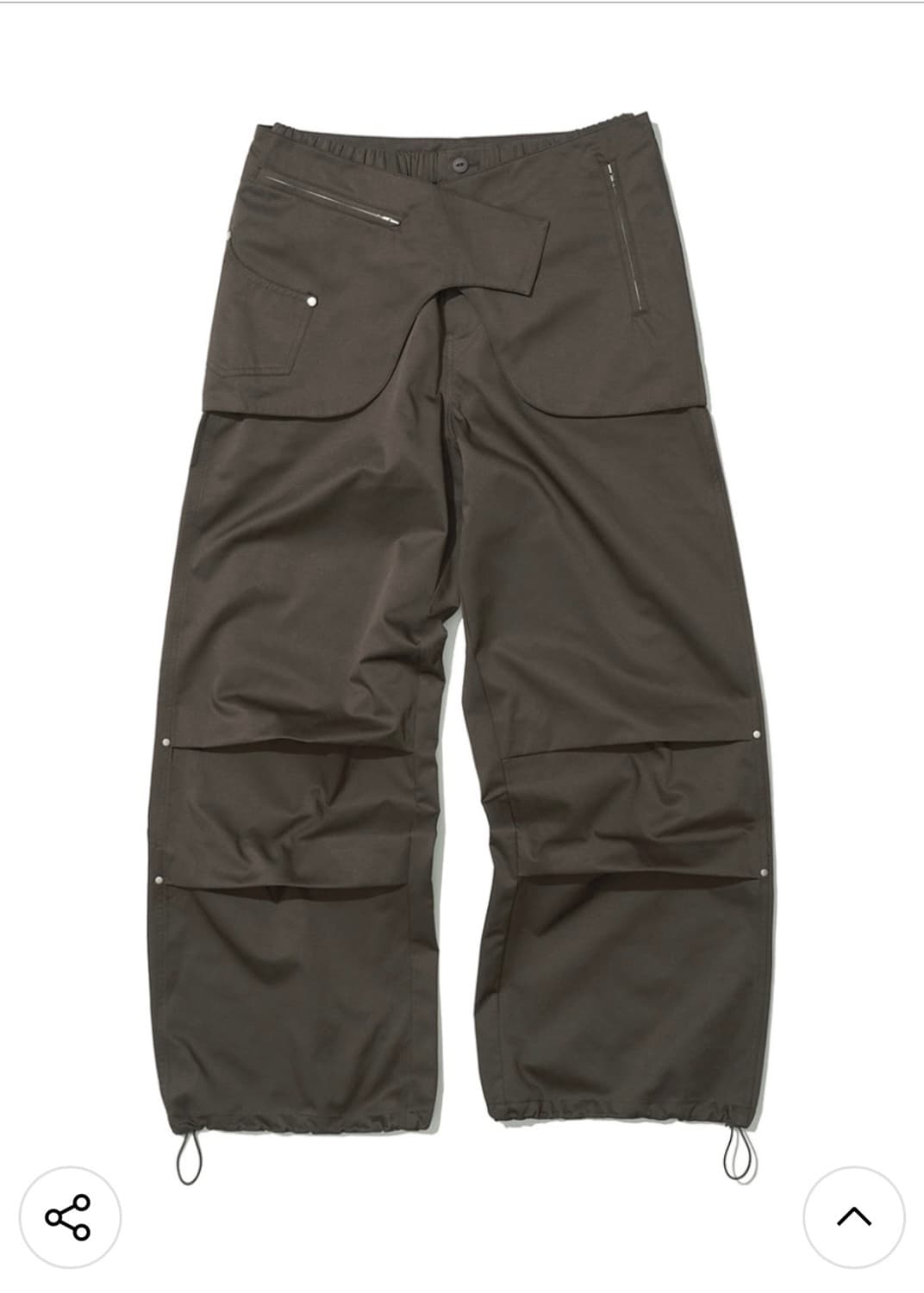 2WAY 벨티드 레이어드 파라슈트 팬츠_브라운 상품이미지4