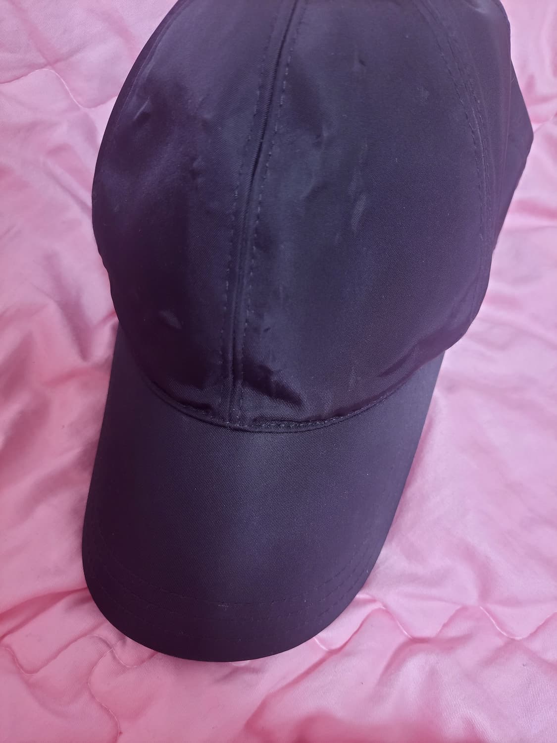 정품)급처상태양호!프라다 삼각로고 블랙 리나일론 베이스 볼 캡 모자 상품이미지8