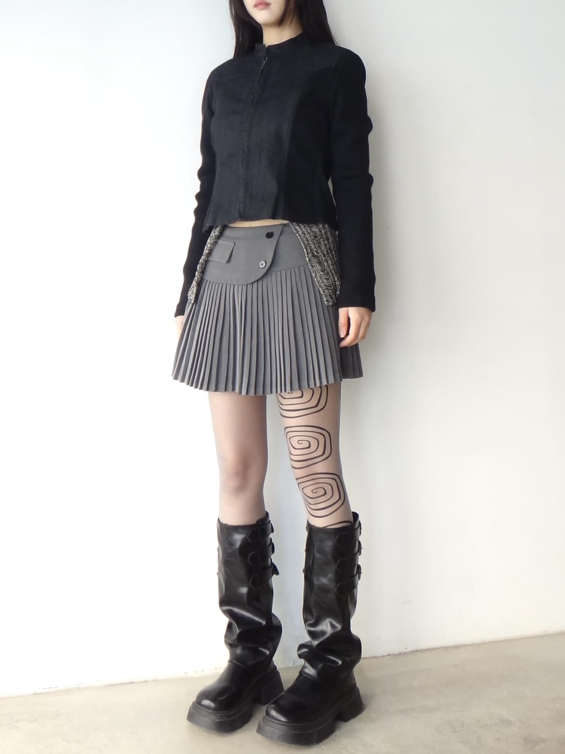 Button pintuck pleats skirt 상품이미지8