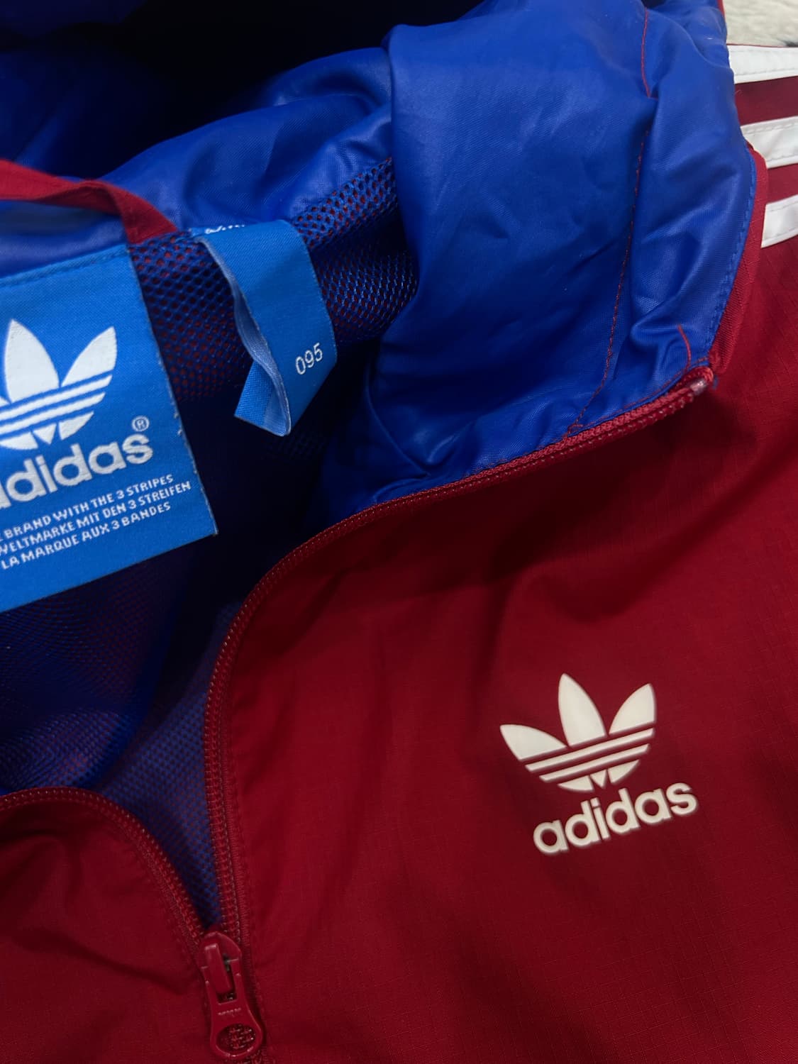 [M]아디다스 파이어버드 후드 바람막이/레드블루 상품이미지5