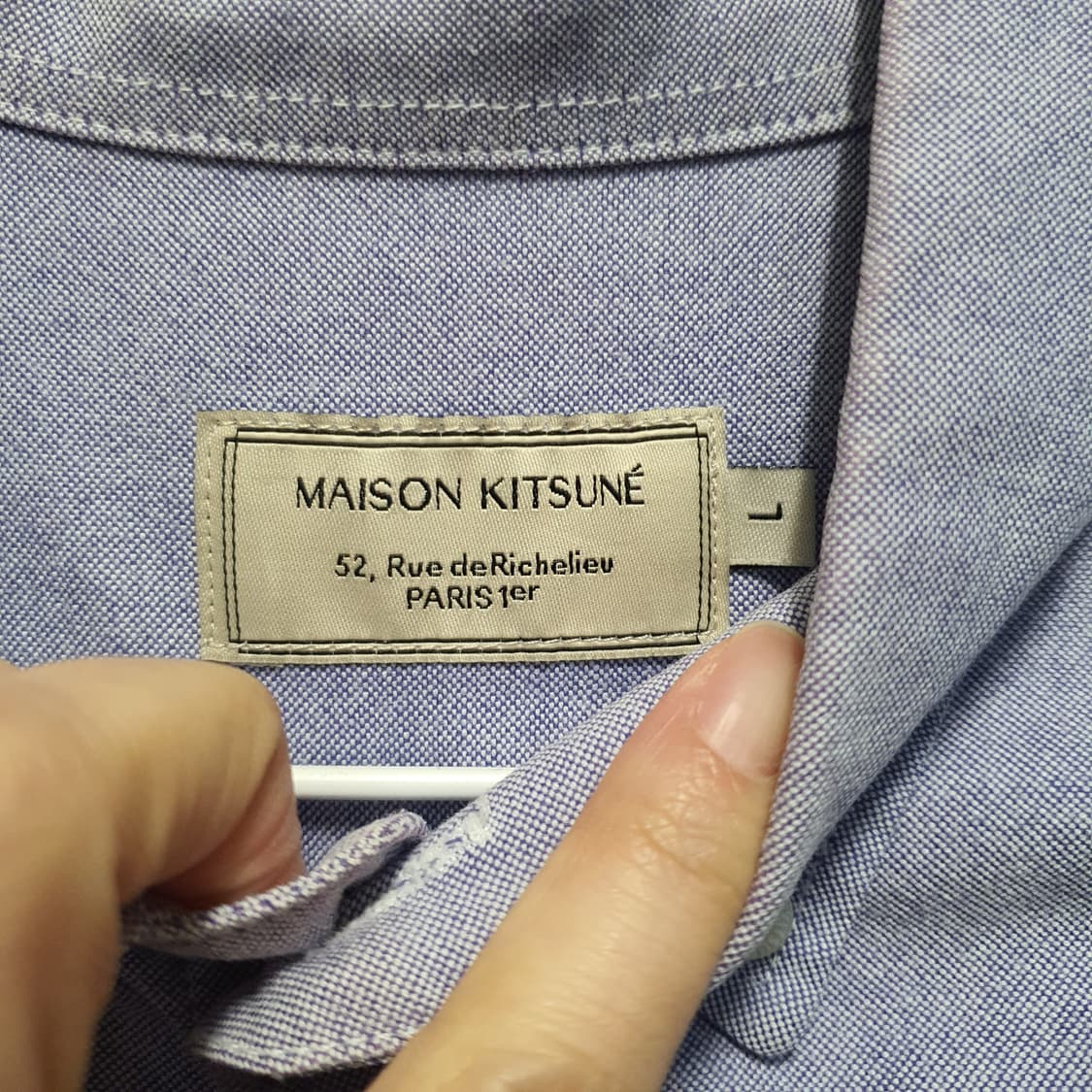 메종키츠네 폭스 자수 옥스포드 셔츠  상품이미지5