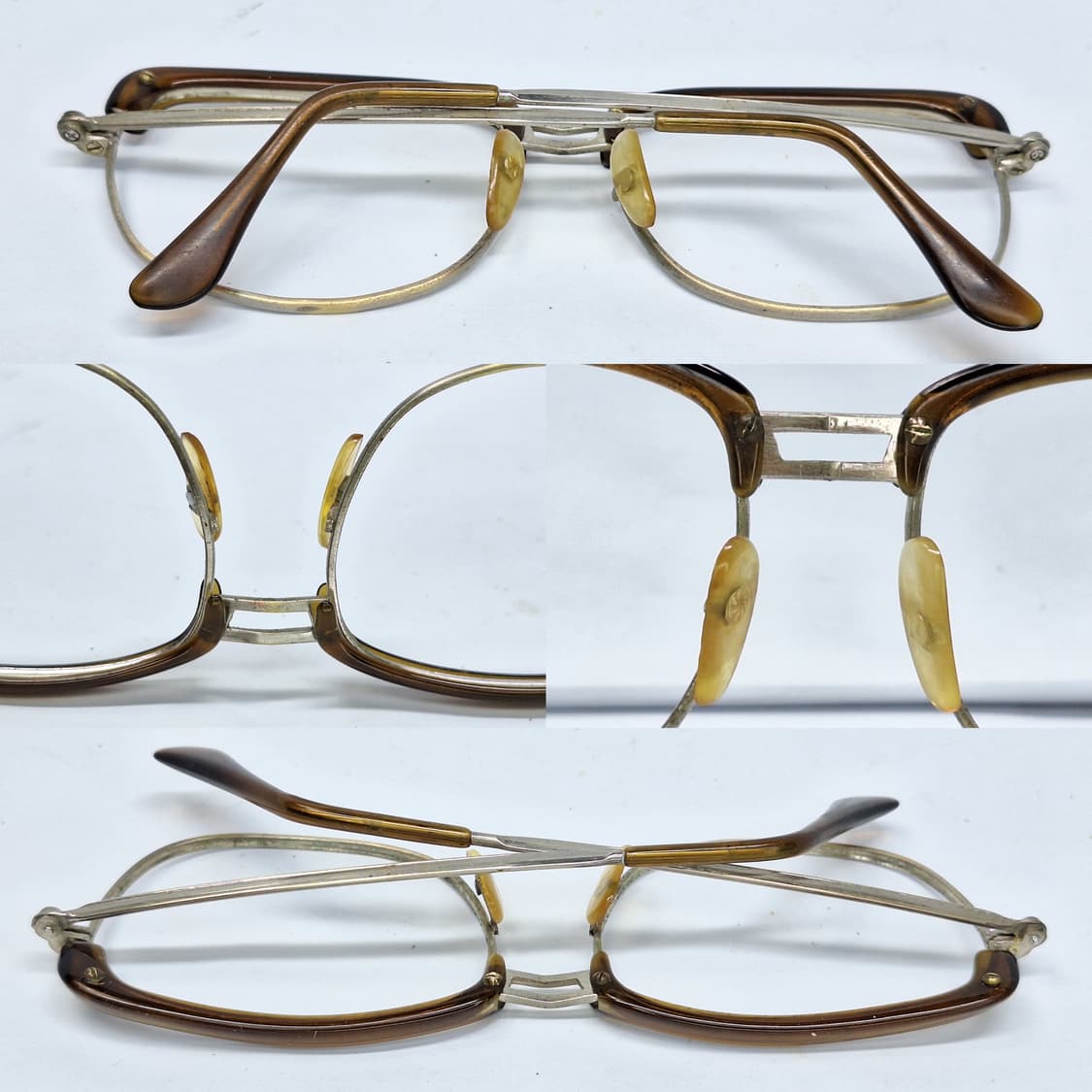 90s 일본 빈티지 브로우라인 슬림 하금테 안경테 55mm 클래식 앤틱  상품이미지9