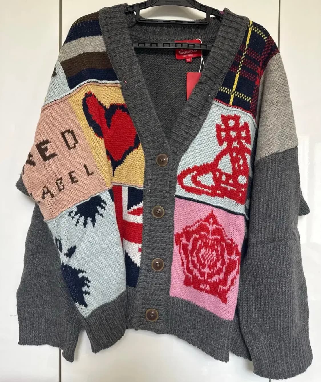 비비안웨스트우드 레드라벨 일본판 패치워크 울가디건남여공용 상품이미지2