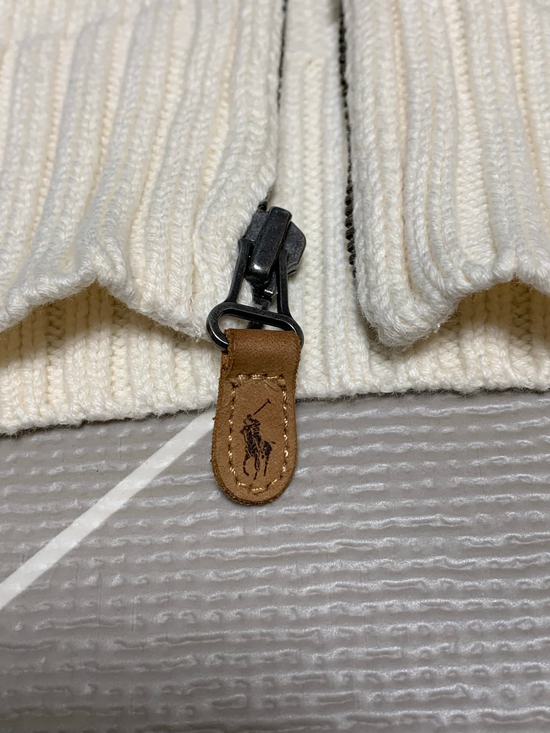 폴로 빅포니 니트집업 아이보리 상품이미지4