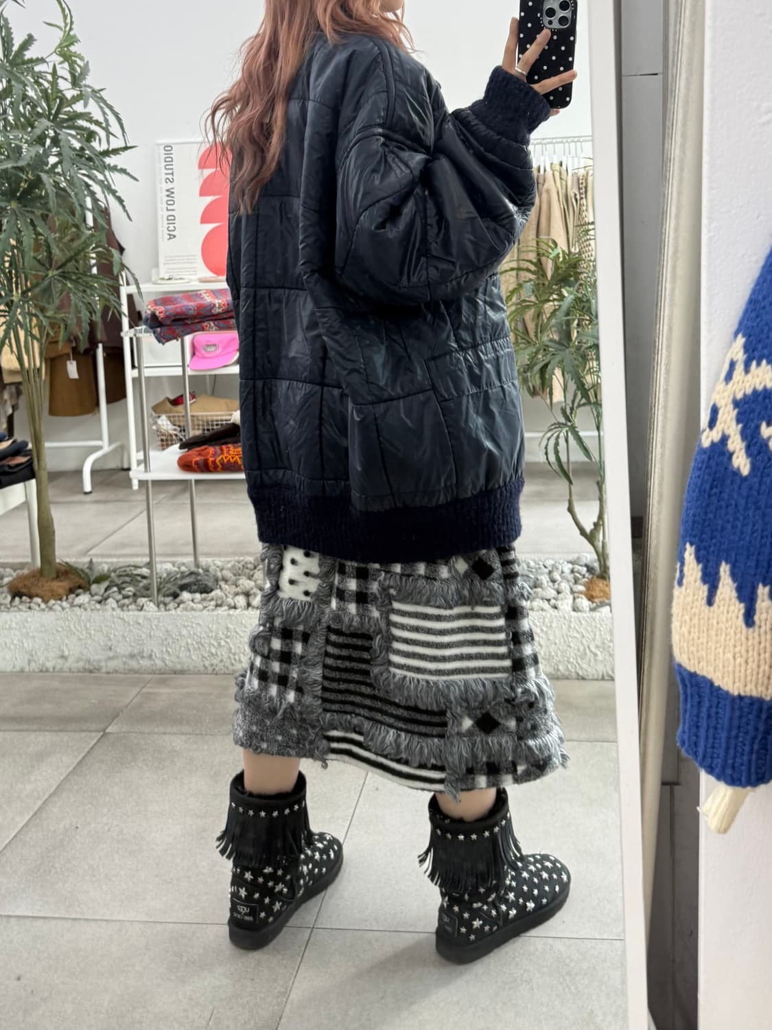 미쏘니 리버시블 울 모헤어 니트 패딩 점퍼 자켓 상품이미지4