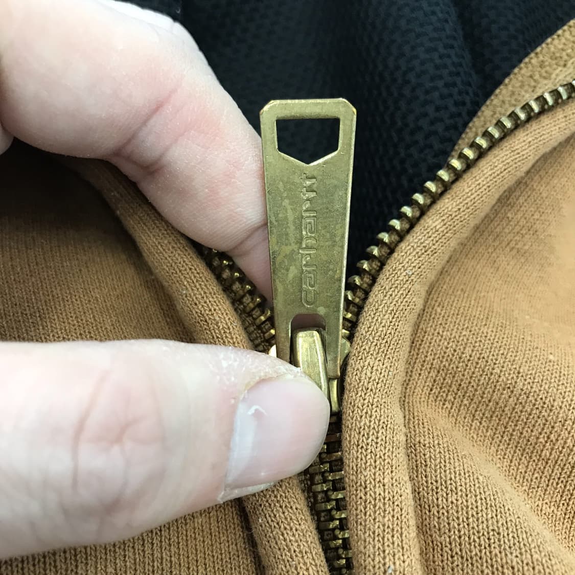 칼하트 레인디펜더 써멀 후드집업 카멜 [M] 상품이미지6