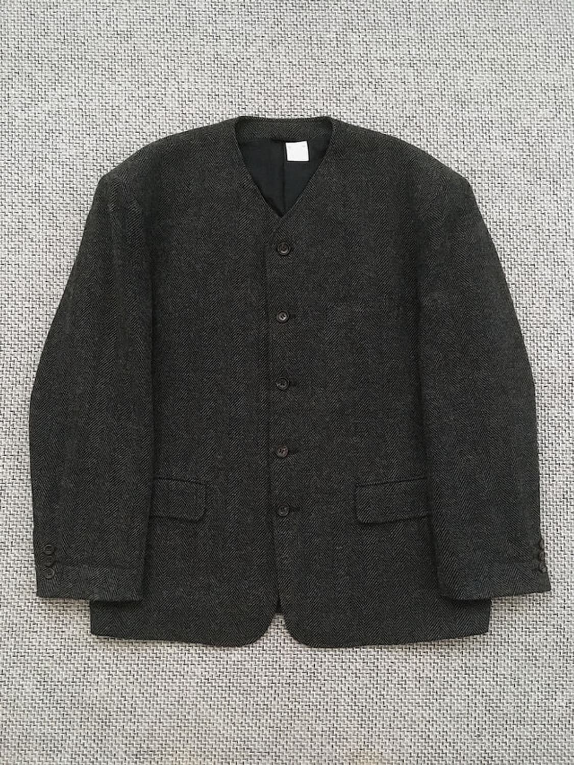 90-00s collarless herringbone boxed JK 상품이미지1