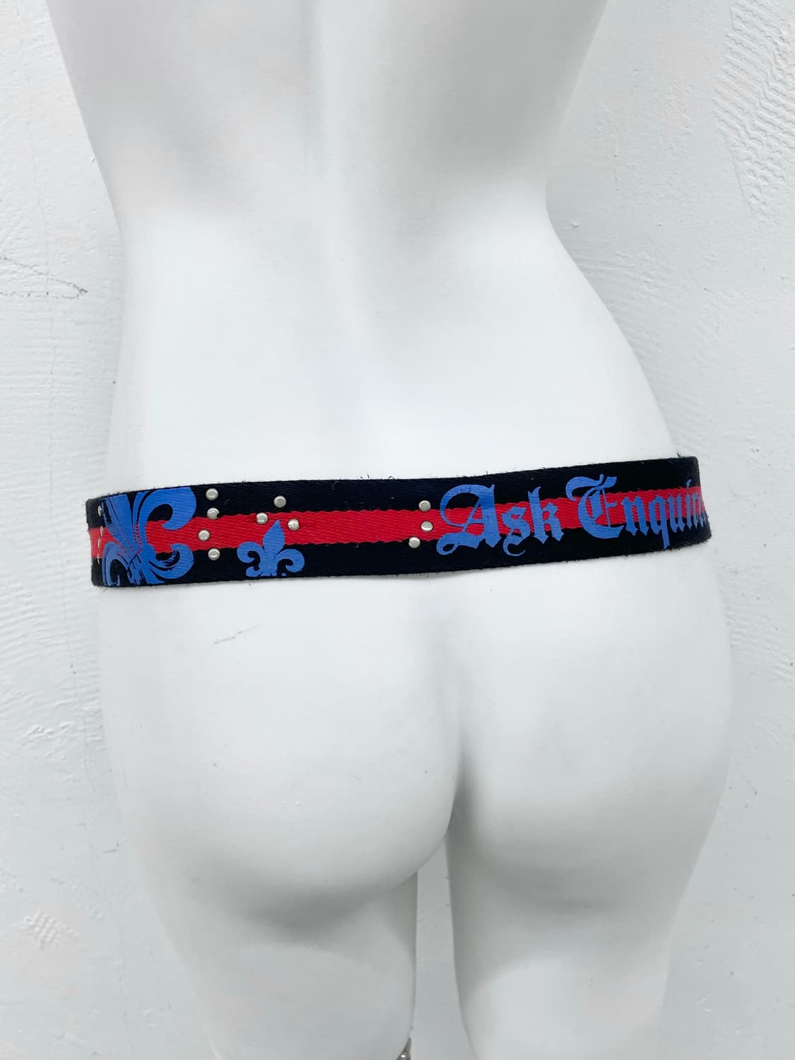y2k 레터링 스터드 펀칭 버클 벨트 상품이미지5
