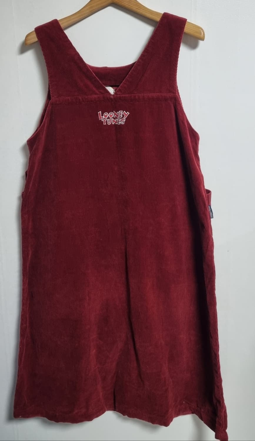 S (55) 루니툰즈 와인컬러 코듀로이 멜빵원피스 상품이미지2