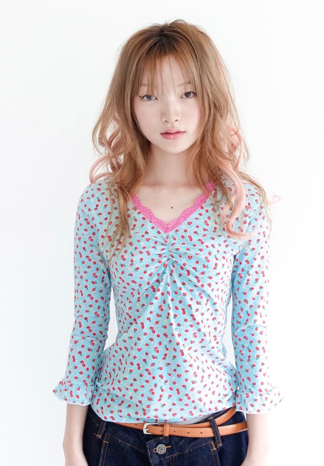 샵페어리 little strawberry lace top (mint) 상품이미지1