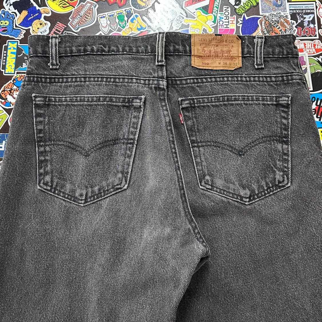 90s USA 리바이스 550 블랙 진 데님 팬츠 34 상품이미지5