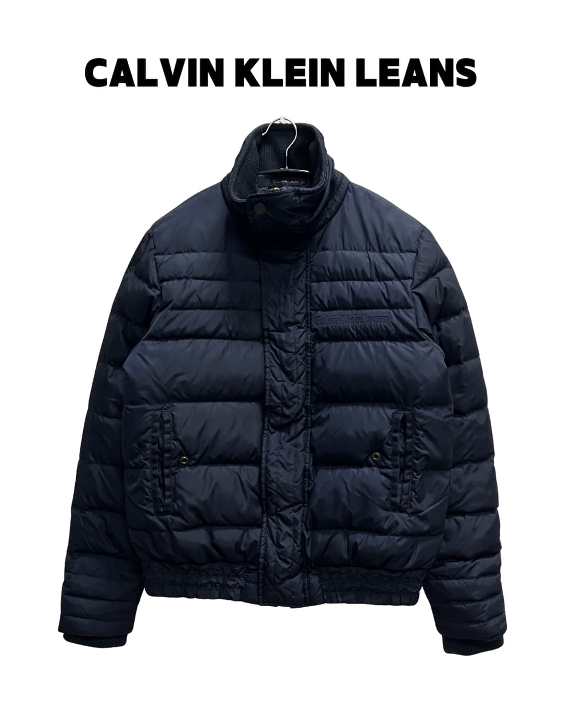 (S) 캘빈클라인 덕다운 나일론 패딩 봄버 자켓 네이비 상품이미지1