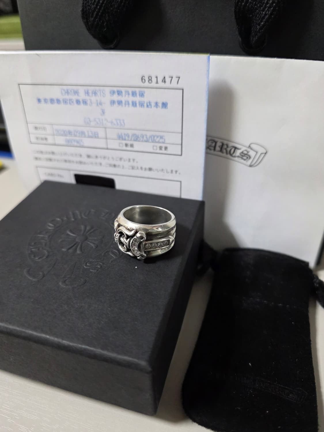 [풀구성,세척완료]크롬하츠 대거링 다이아세팅 us6.5 상품이미지1