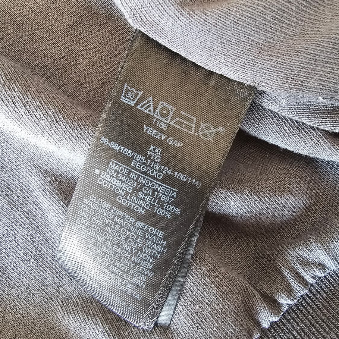 XXL 2XL 이지 YZY 집업 후드 다크 그레이 3회착 110 115 상품이미지8