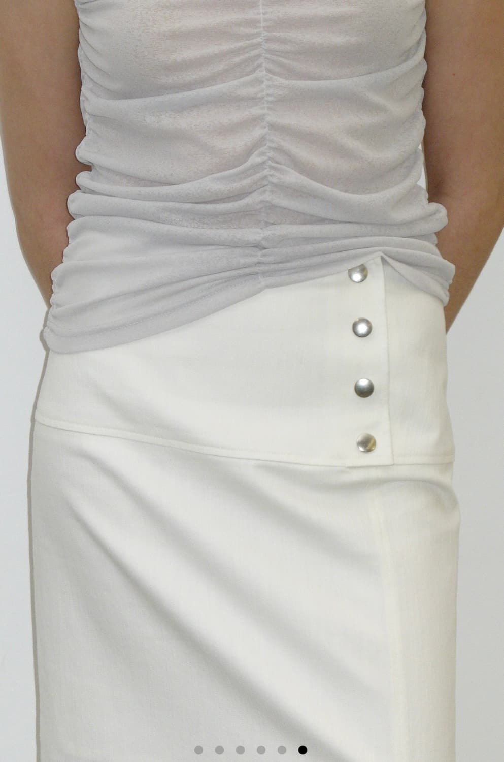 카셀 BELTED LONG SKIRT, WHITE-S 상품이미지1