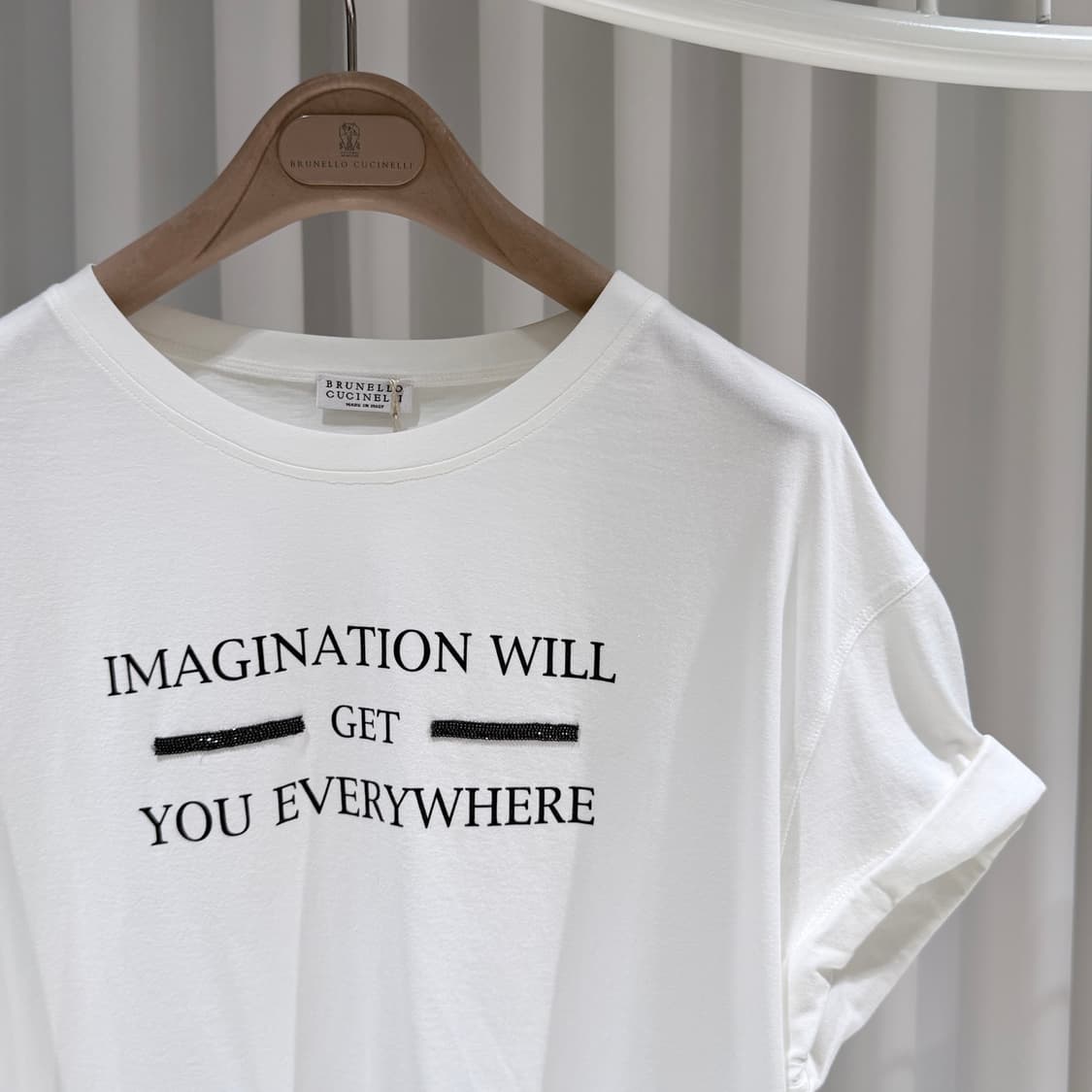 (A+/L) / 브루넬로쿠치넬리 프린트 코튼 화이트 반팔 티셔츠 상품이미지4