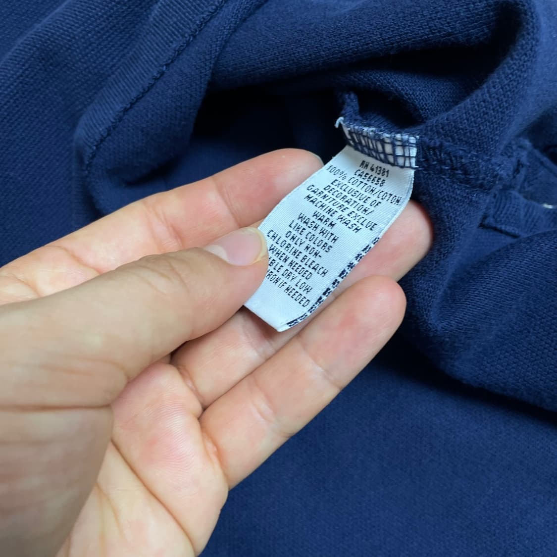 폴로 랄프로렌 네이비 슬림핏 반팔 카라티 L 상품이미지3