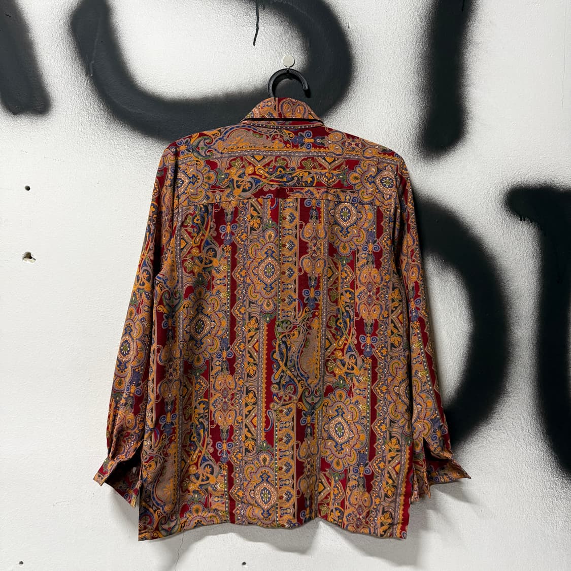 VTG 빈티지 레드 에스닉 바로크 패턴 긴팔 셔츠 상품이미지2
