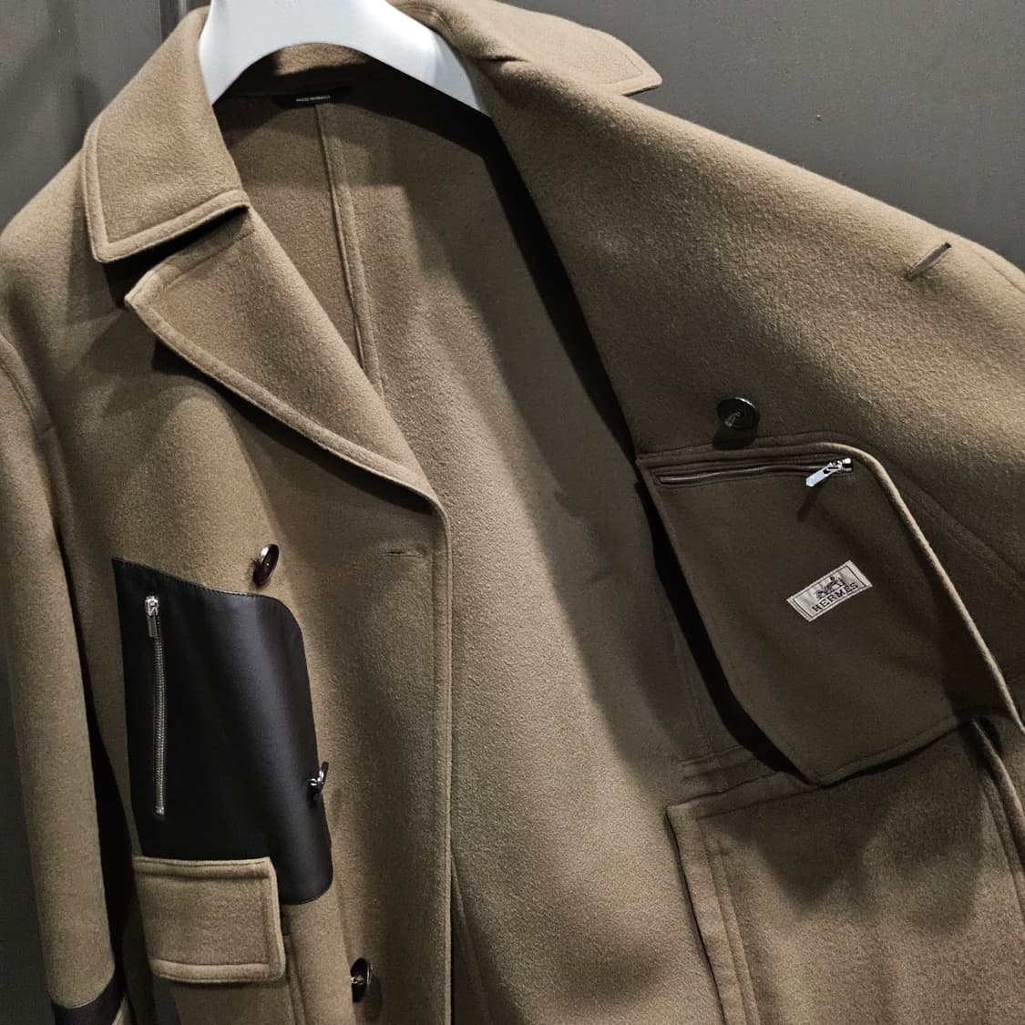 에르메스 캐시미어 램스킨 트리밍 피 코트 상품이미지4