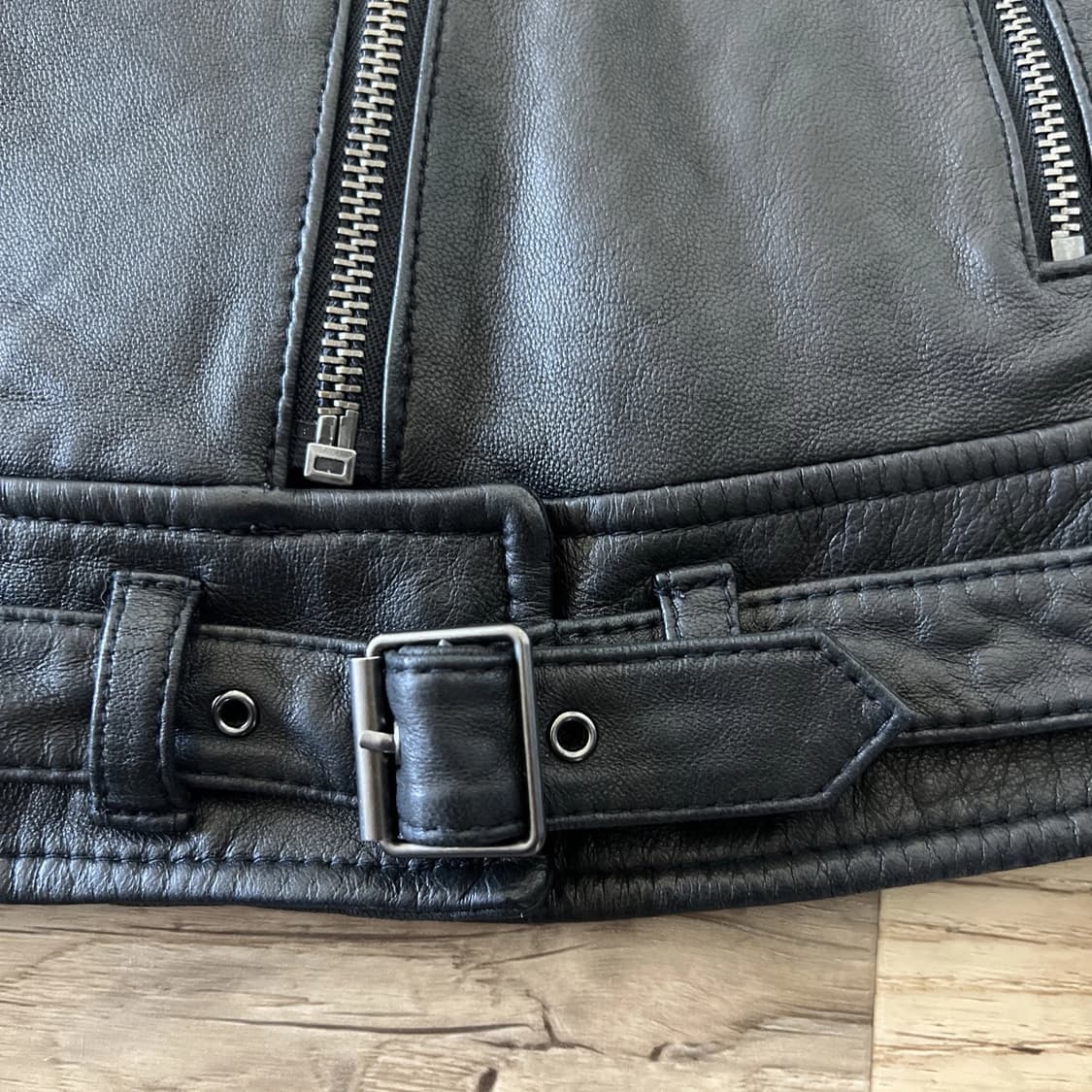 올드 갭 소프트 블랙 가죽 집 모토 자켓 상품이미지8