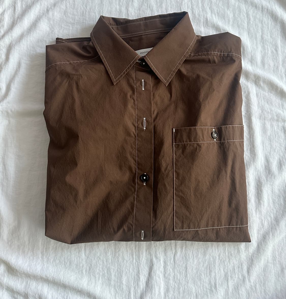 문달 하우스 롤업 셔츠 Haus Roll-up Shirt in Brown 상품이미지5