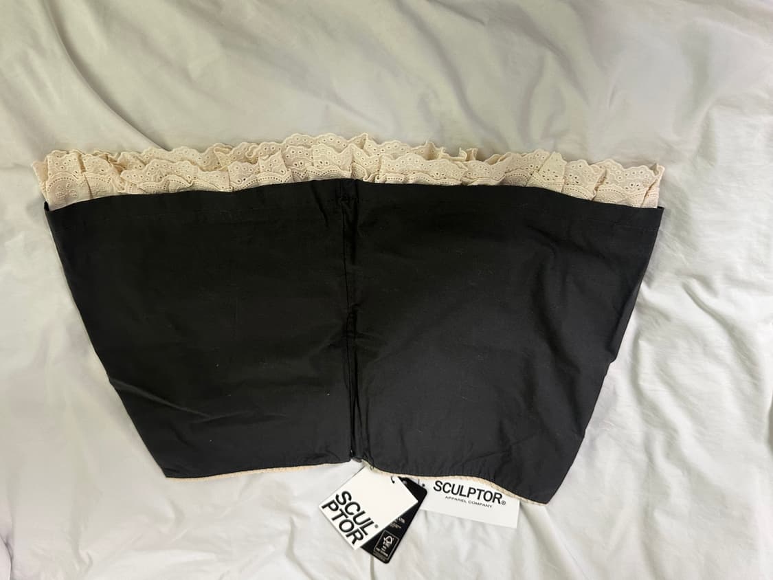 스컬프터 레이스 로우라이즈 미니스커트 차콜 새상품 상품이미지2