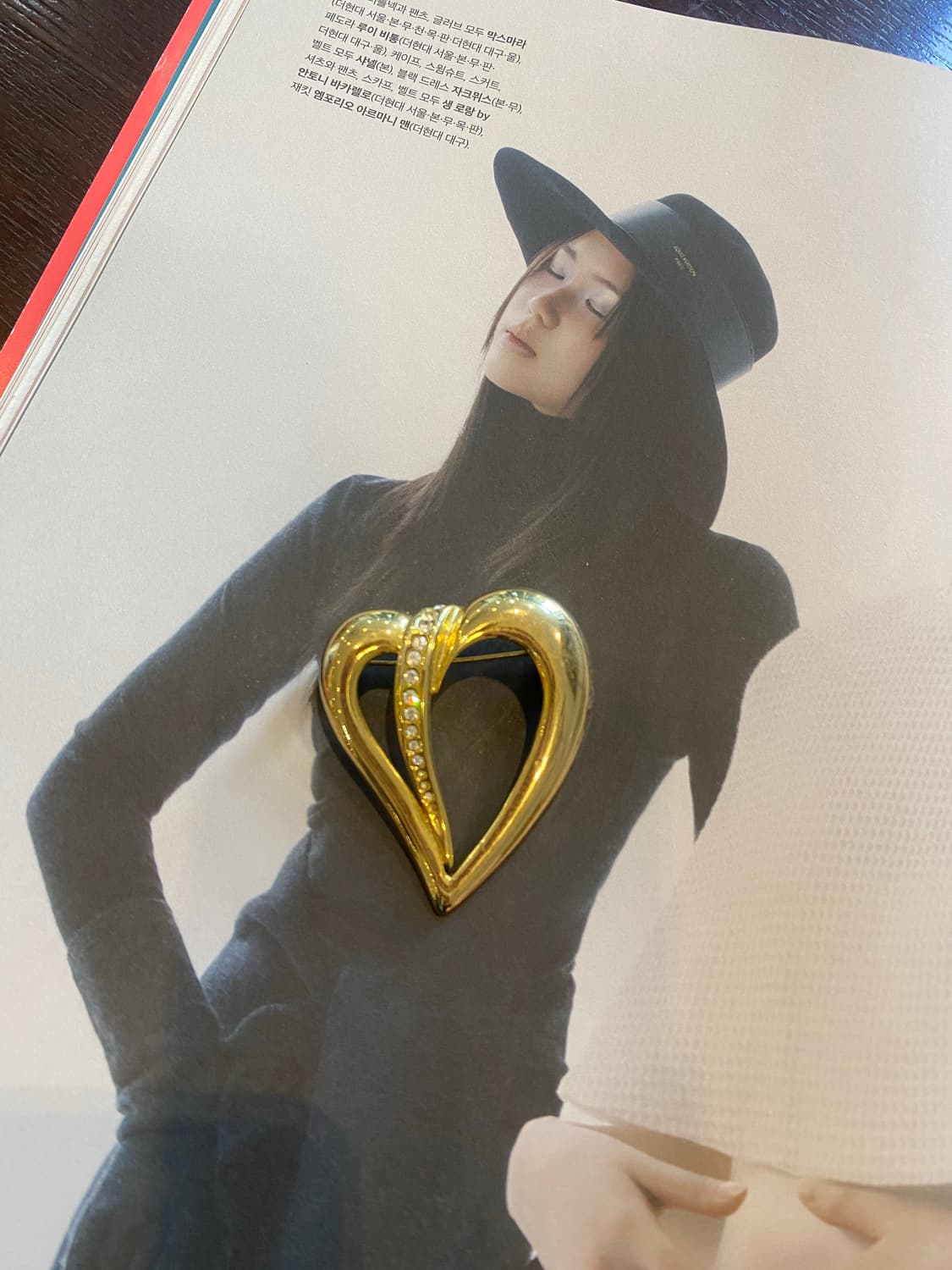 빈티지 하트 큐빅 브로치 상품이미지4