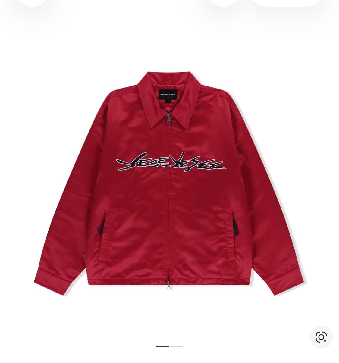 예스아이씨 체인 스티치 로고 코치 자켓 레드 상품이미지1