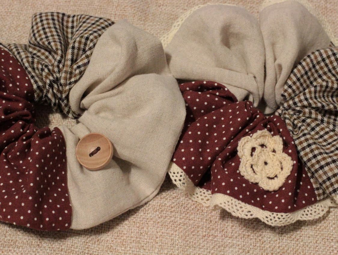 핸드메이드 빈티지 업사이클링 레이스 스크런치 상품이미지8