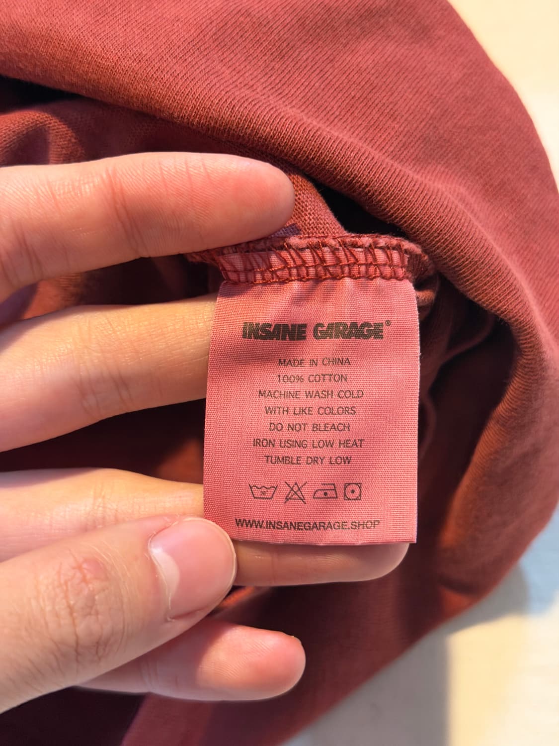 인세인개러지 가먼트다잉 롱슬리브 버건디 상품이미지5