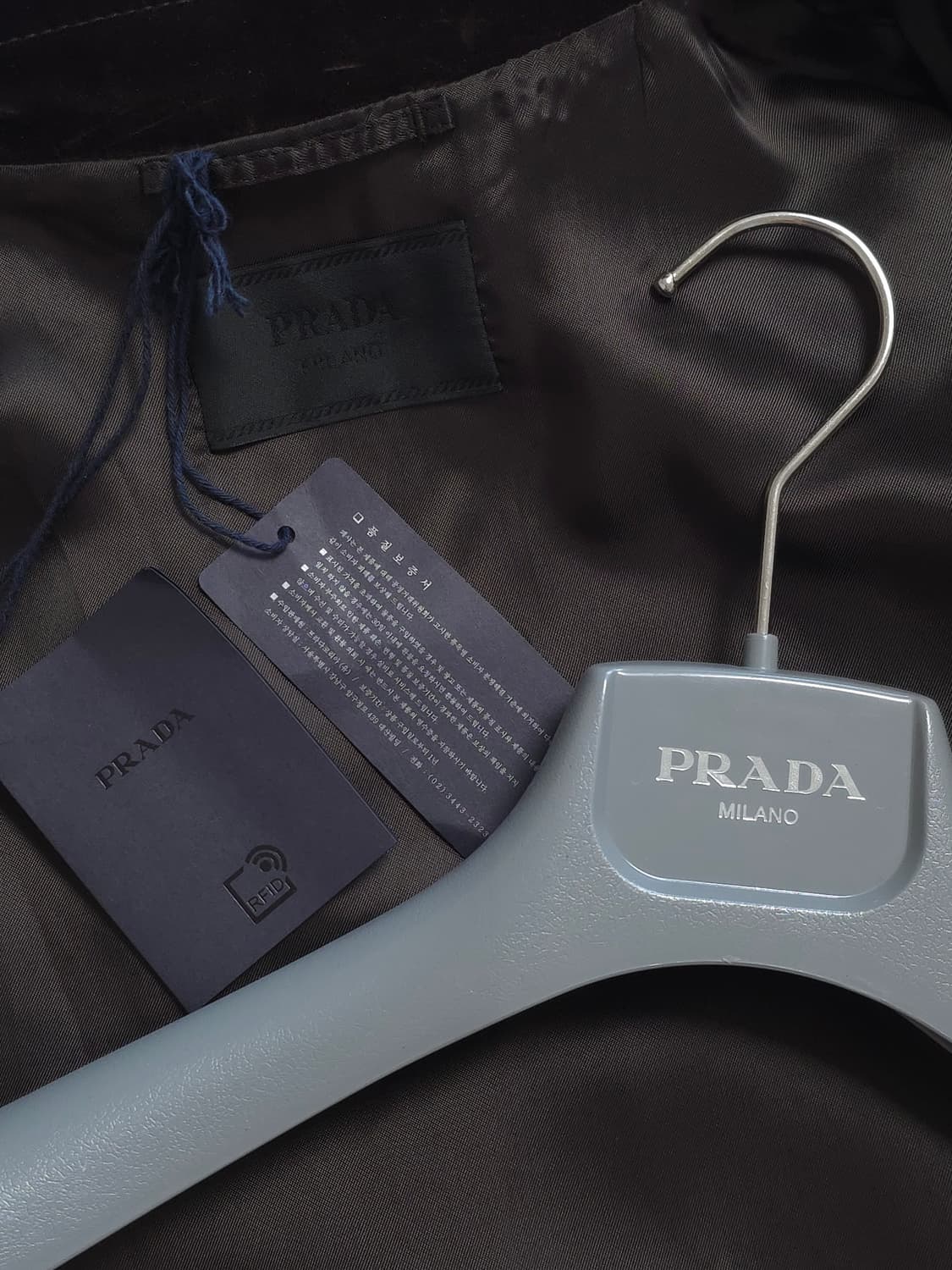 [XL] 프라다 벨벳 블루종 자켓 에보니 브라운 상품이미지5
