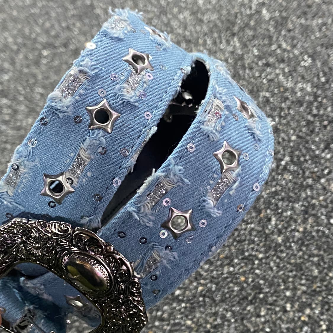 빈티지 y2k 디트로이트 데님 벨트 B3755 상품이미지2